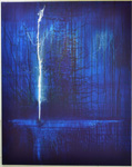 Ian Penny Acrylic ink abstract Blue Water